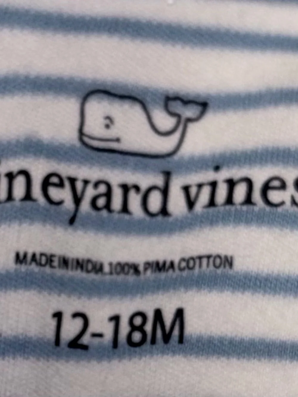 Vineyard Vines blue striped Pima Cotton romper sz 12-18 months EUC